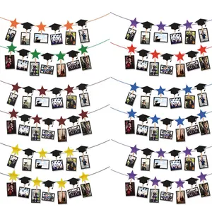 Graduation Paper Banner Flag Decoration Sets Ceremony Party Photo Flag Wholesale Bunting Party Decoration