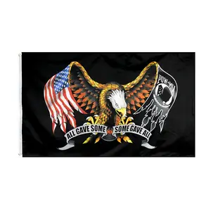 Venda quente Barato Personalizado Poliéster 90*150cm Pow Mia Eagle Flag Flying Style Banner Para Atividade