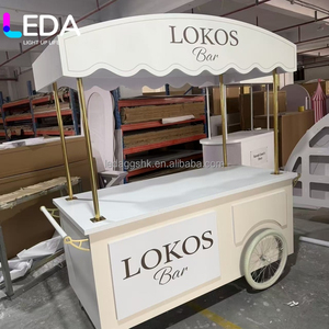 LEDA Nuevo Carrito de Dulces de PVC Blanco para Eventos, Carrito de Exhibición para Bodas con Ruedas, Decoración para Fiestas de Cumpleaños - Product Image 2