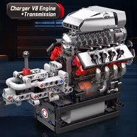 Mould King 10225 Cargador V8 Motor Ladrillos Juguetes Técnicos Entretenimiento Modelo Motor accionado eléctricamente Juegos de bloques de construcción