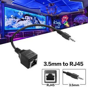 Kit Extensor de <span class=keywords><strong>Audio</strong></span> Estéreo de Fácil Instalación, Adaptador de Conector de 3 mm a Toma <span class=keywords><strong>RJ45</strong></span> a Través de Cable Ethernet Cat5/6 para Altavoces - Product Image 4