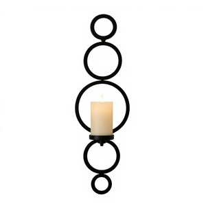 Modern Luxury Matte Black Geometric Metal <b>Wall</b> <b>Sconce</b> Customized Eco-Friendly Vintage Rustic Home Hotel Decoration Wrought Iron - Product Image 1