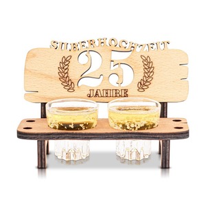 Schnapps-Bank Holzbank Weinglasständer Kreatives Dekorationsstück für Hochzeitstag Erster Geburtstag Party - Product Image 2
