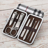 Ensemble de pédicure et de manucure en acier inoxydable, ensemble d'outils de beauté pour les ongles, coupe-ongles à bouche plate et inclinée