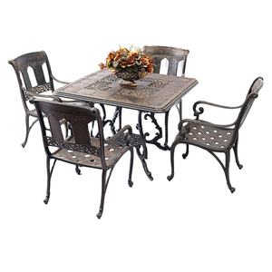 Tavolo da Pranzo e Sedia da Esterno in Alluminio di Alta Qualità con Design Ecologico per Arredamento <span class=keywords><strong>Giardino</strong></span> di <span class=keywords><strong>Casa</strong></span> di Campagna - Product Image 1