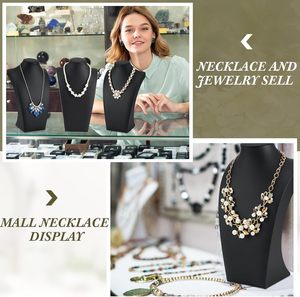 Présentoir de bijoux en PU en gros, buste unique et haut pour colliers, mannequin pour vitrine de colliers - Product Image 2