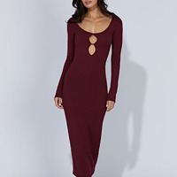 Robe pull midi à manches longues en tricot pour femmes, vêtements pour femmes fabriqués par des fabricants de tricots