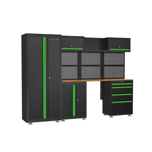 Caja de herramientas de taller grande extraíble básica PHIXWELL, banco de trabajo combinado, armario de herramientas de almacenamiento de garaje con tablero de mesa de madera - Product Image 1