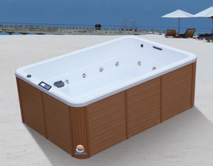 Vente en gros usine : Spa carré moderne autoportant en acrylique avec hydromassage et drain pour piscine extérieure - Product Image 2