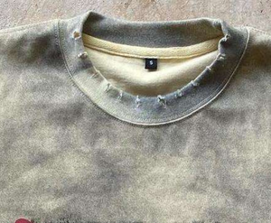 Camiseta <span class=keywords><strong>MZN</strong></span> para hombre, estilo vintage, con efecto lavado, puños en contraste, estampado de matriz de letras, bordes deshilachados, estilo grunge, ropa urbana. - Product Image 4