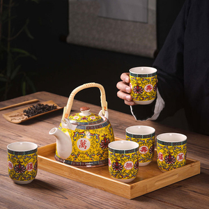 Juego de tetera de estilo <span class=keywords><strong>chino</strong></span> Vintage, juego de tazas de té, 6 tazas - Product Image 4