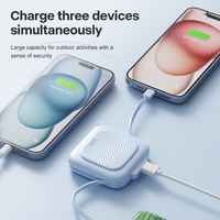 Espejo de Maquillaje Multifunción OEM Personalizado con Banco de Energía de 10000 mAh, Li-Polímero, 5W, Cable Micro USB Integrado, Mini Portátil Ultra Delgado