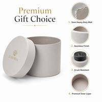 Emballage de luxe avec logo personnalisé, papier kraft beige recyclable, cylindre rigide en carton verni, boîte cadeau ronde en forme de tube pour chapeau