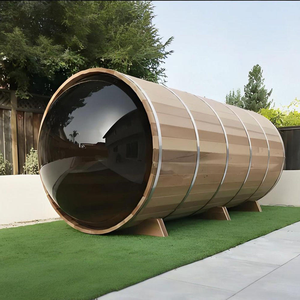 Panel DE CONTROL DE secoya sólida y hemcedro Capacidad para 2-6 personas Diseño moderno Spa al aire libre Sauna Ducha de cubo de vapor húmedo - Product Image 5