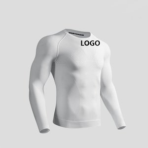 Maglietta Sportiva da Uomo Personalizzata a <span class=keywords><strong>Maniche</strong></span> <span class=keywords><strong>Lunghe</strong></span> Stile Vintage, Asciugatura Rapida, Strato Base Compressivo in Spandex/Nylon - Product Image 1