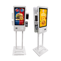 24 "double kiosque latéral de paiement terminal de commande automatique de kiosque d'écran tactile avec le Code QR d'imprimante