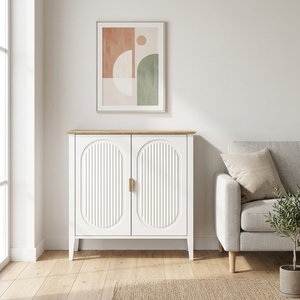 Buffet moderne avec rangement, meuble de rangement à arceaux cannelés avec étagère réglable, bar à café pour salle à manger et salon - Product Image 3