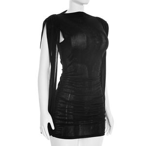 Viviblook Y26DS060 Vestidos de Verano para Mujer, Nuevo Vestido Elegante sin Mangas con Lazo, Ajustado, Casual, Mini Vestido - Product Image 4