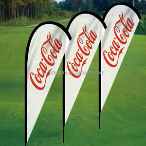 Bendera pantai iklan luar ruangan kustom kualitas tinggi bendera poliester persegi panjang sobek untuk kegiatan promosi - Product Image 2