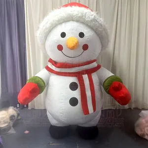 Nuovo design natale gonfiabile pupazzo di neve costume personalizzato grande cartone animato cosplay animale da passeggio