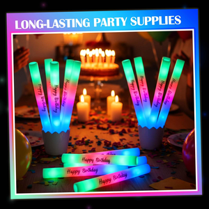 Led <b>Light</b> up Foam <b>Sticks</b> Glow in Dark <b>Sticks</b> with 3 Colors Flashing Baton Wands Party Supplies for Wedding Raves Concert - Product Image 4