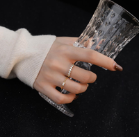 Bagues minimalistes en argent sterling 925 plaqué or 18 carats, forme de corde torsadée, zircon, diamant, forme de cœur, pour femmes