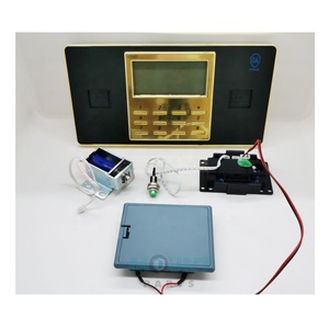 Panneau de clavier carré en ABS chromé doré avec affichage de l'heure, serrure pour coffres-forts à solénoïde - Product Image 1