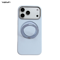 VAWI S133 Coque de téléphone en silicone liquide antidérapante 360 °   Support rotatif pour coque arrière de chargement magnétique iPhone 17 18 Pro Max