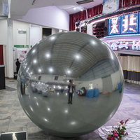 Boule miroir argentée gonflable, grand ballon brillant, ballon géant pour fête disco, décoration de fête de Noël, sphère miroir réfléchissante gonflable