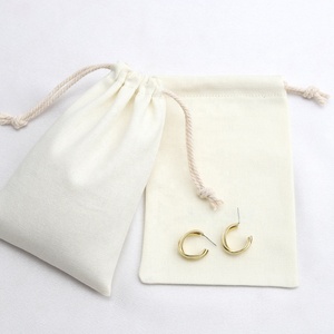 Bolsa de lona de algodón Natural de alta calidad reutilizable regalo personalizado cuidado de la piel cosmético maquillaje bolsa con cordón - Product Image 4