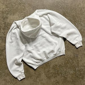 Custom Logo OEM &amp; ODM 3D Embroidery Print Heavy Weight 400GSM 500GSM Cotton <strong>Cropped</strong> <strong>Zip</strong> <strong>up</strong> <strong>Hoodies</strong> Men - Product Image 5