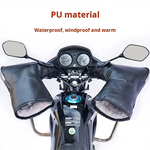 Guantes de Motocicleta Impermeables de Cuero PU <span class=keywords><strong>para</strong></span> Invierno, Cubre Manillares con Tira Reflectante <span class=keywords><strong>para</strong></span> Conducir - Product Image 2