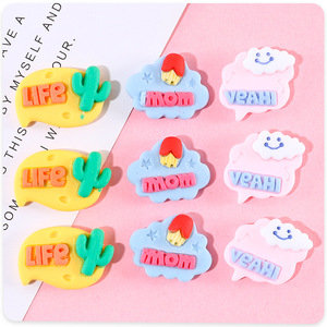 Resin <b>Craft</b> Alphabet Bubble Speech Decor For Diy Home Decoration Cartoon Artistic Hand Painted Irregular Shape - Product Image 3