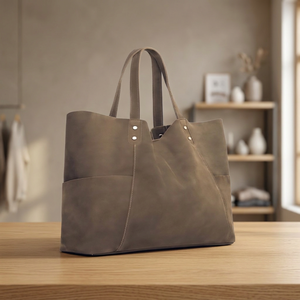 Sac à main pour femme en cuir véritable BS International, fermeture éclair étanche, options multi-sangles, antivol, léger - Product Image 5