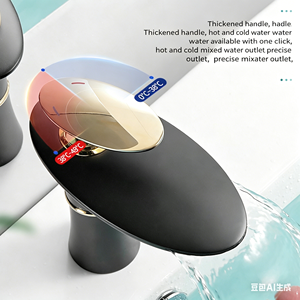 <span class=keywords><strong>Robinet</strong></span> Mitigeur de Lavabo Monocommande Moderne en Laiton Chromé à Poser, Bec Cascade, Cartouche Céramique, Installation 1 Trou - Product Image 3