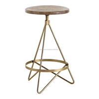 Amson Messing Metall-Barhocker mit Kunststoff-Perlenbasis Goldene Oberfläche Klassisches Design Verstellbar Rechteckig Hochwertig Modern