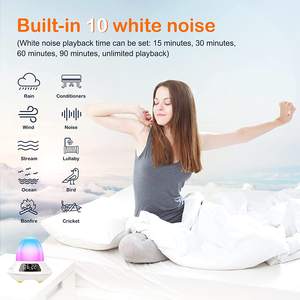 Alarme de mesa para crianças, alarme de mesa com ruído branco, lâmpadas LED, despertador digital, relógio inteligente com luz de nascer do sol - Product Image 3