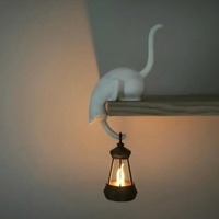 Porte-clés créatif en forme de queue de chat noir, design chat à tête en bas, ornement de décoration intérieure, modèle chinois
