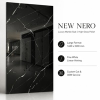 Nouvelle dalle de pierre frittée polie Black Marquina avec veine blanche prononcée pour comptoir, mur, hôtel, villa, intérieur