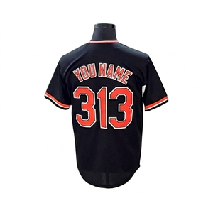 Vente en gros d'usine, maillot de baseball respirant avec broderie 3D personnalisée et numéros, chemises pour hommes - Product Image 3