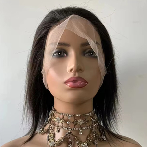 DX133 Stock Black Short Kinky Straight <strong>Wig</strong> for Braiding <strong>Outer</strong> <strong>Wigs</strong> Afro Kinky Yaki Human Hair <strong>Wigs</strong> 360 Full Lace - Product Image 2