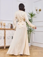 Abaya Lanna élégante et respirante à broderie florale décontractée, longue plissée en polyester, pour femmes musulmanes, idéale pour la prière, les mariages et l'Aïd