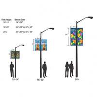 Kit de fixation pour bannières résistantes au vent sur poteaux d'éclairage public, idéal pour drapeaux et enseignes de lampadaires extérieurs