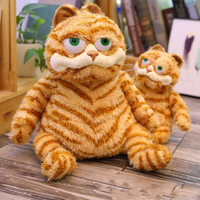 Peluche chat en coton orange, jouet en peluche réaliste, chat jaune tigré, 31cm-50cm, cadeau de Noël ou d'anniversaire