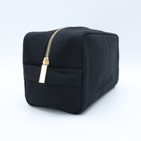 Sacs à cosmétiques pour femmes en toile 100% coton, fermeture éclair, vente en gros, trousse de maquillage portable, sac de toilette de voyage