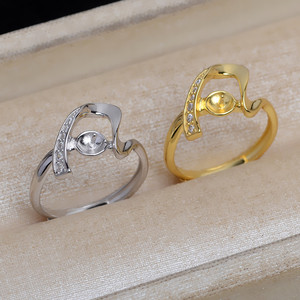 แหวนเงินแท้ S925 แบบวงแหวนแยกส่วน ปรับขนาดได้ สำหรับทำเครื่องประดับ DIY ตกแต่งด้วยไข่มุก 7-8 เม็ด อุปกรณ์ตกแต่งเครื่องประดับ - Product Image 2