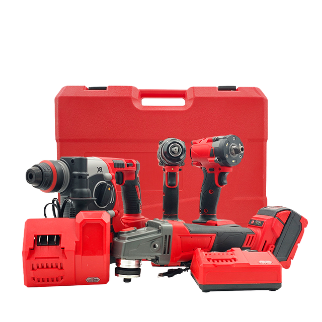 4 in 1 Brushless Power Tool Set Brushless Impact Drill Rotary Hammer Industrial Grade Cordless Tool Set