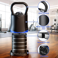Kettlebell réglable, ensemble de kettlebells réglables 6-en-1 à changement rapide (6,5-40 LBS)