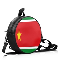 Sac à dos rond en cuir PU avec drapeau régional de la Guadeloupe pour femmes, imprimé numériquement, sac bandoulière portable pour tous les jours