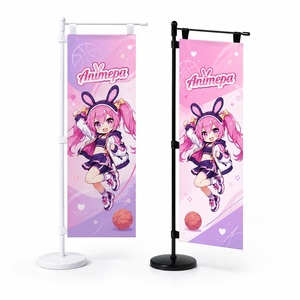Mini-bannière de bureau DIY à imprimer sur demande avec tige en plastique durable pour l'affichage de marchandises de personnages de dessins animés <span class=keywords><strong>Kawaii</strong></span> - Product Image 1